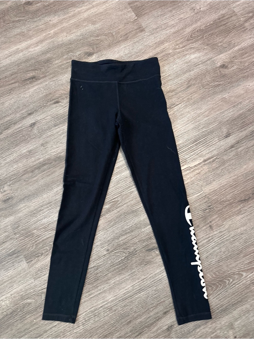 Champion Black Logo Side-Graphic Leggings